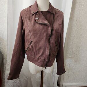 Fashion Nova Cropped Brown Moto style jacket